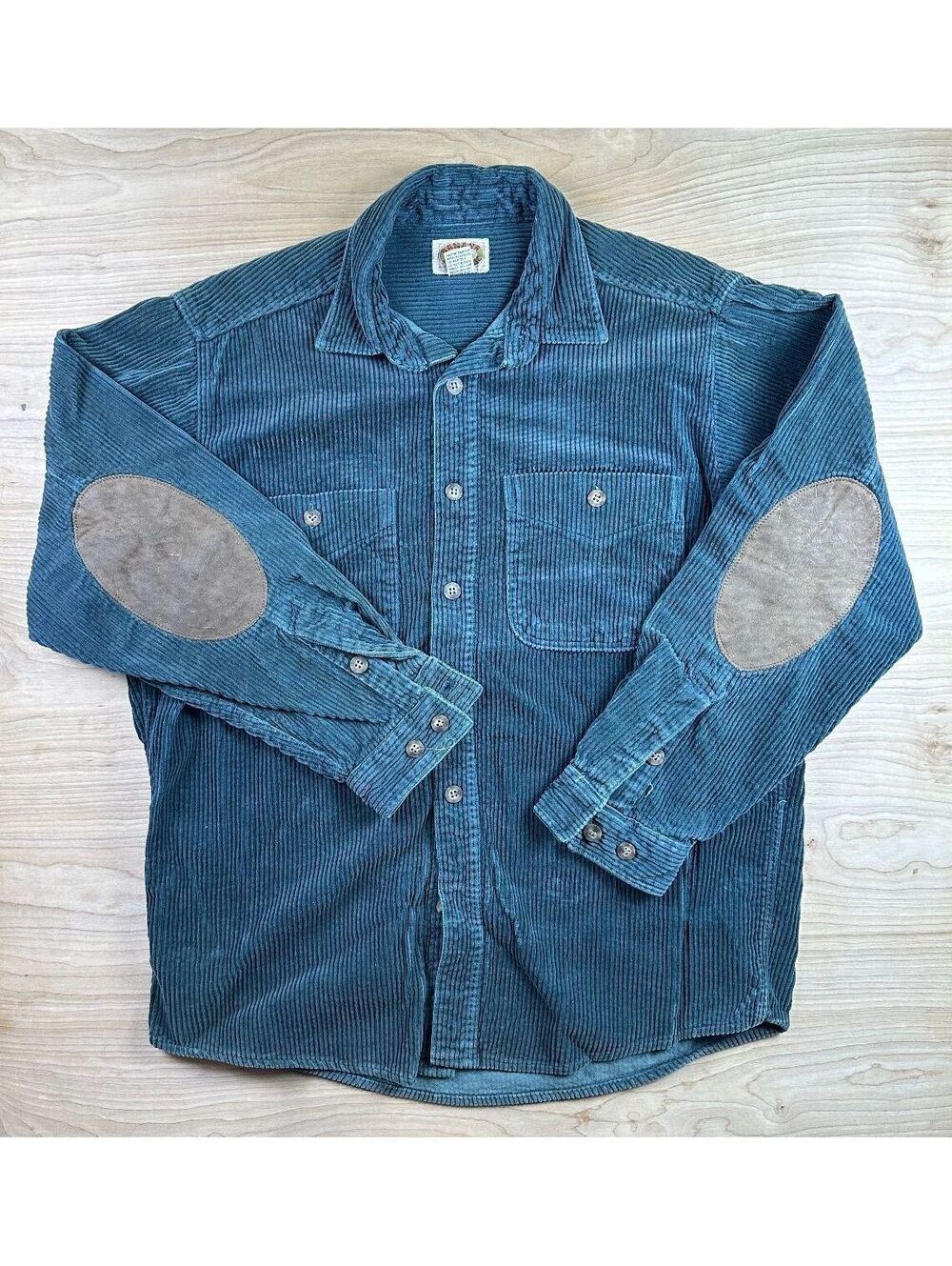 Vintage 80s Banana Republic wale corduroy button up shirt thick elbow patches